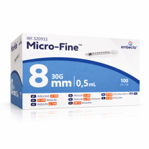Strzykawki EMBECTA Micro-Fine insulinowe z igłą 0,3x8mm 10szt. 0,5ml U100