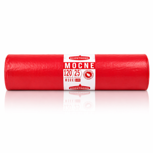 Worki na odpady czerwone 120l LDPE 25szt.
