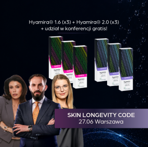 Hyamira® 1.6 (x3) + Hyamira® 2.0 (x3) + Konferencja SKIN LONGEVITY CODE gratis!