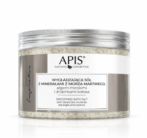 Apis Inspiration Wygładzająca sól do kąpieli z minerałami z Morza Martwego, algami morskimi i drobinkami kokosa 650g