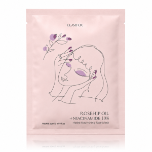 Glamfox Hydra Noirishing Face Mask Rosehip Oil + Niacinamide - Maska do twarzy z niacynamidem i olejem z dziekiej roży 1szt