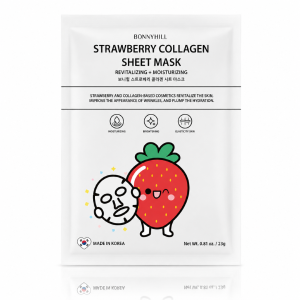 Bonnyhill Strawberry Collagen Sheet Mask - Rewitalizująco-nawilżająca maska w płacie z ekstraktem z truskawki i kolagenem 1 szt