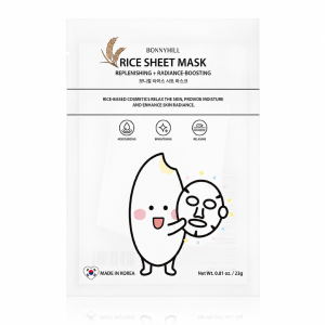 Bonnyhill Rice Sheet Mask - Odżywczo-rozświetlająca maska w płacie z ekstraktem z ryżu i łupin kasztanów 1 szt