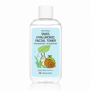 Bonnyhill Snail Hyaluronic Facial Toner - Nawilżający tonik do twarzy z filtratem ze śluzu ślimaka i kwasem hialuronowym 300 ml 