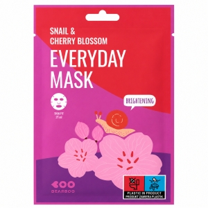 Dearboo Snail & Cherry Blossom Everyday Mask - Rozświetlająco-nawilżająca maska w płachcie ze śluzem ślimaka i ekstraktem z kwiatów wiśni 27ml