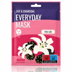 Dearboo Lily & Charcoal Everyday Mask - Oczyszczająca maska w płachcie z ekstraktem z lilii i węglem 27 ml
