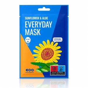 Dearboo Sunflower & Aloe Everyday Mask - Łagodząco-nawilżająca maska w płachcie z olejem z nasion słonecznika i ekstraktem z aloesu 27 ml