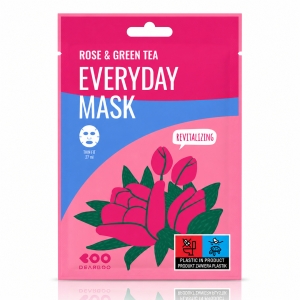 Dearboo Rose & Green Tea Everyday Mask - Rewitalizująca maska w płachcie z ekstraktem z róży i zielonej herbaty 27 ml