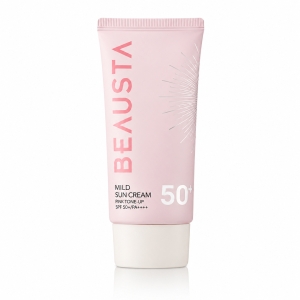 Beausta Mild Sun Cream Pink Tone-Up SPF50+ - Krem przeciwsłoneczny z efektem tonującym 50 ml 