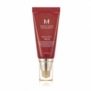 Missha M Perfect Cover BB Cream SPF42/PA+++ 21 Light Beige - Kryjący krem BB do twarzy z filtrem SPF42 w odcieniu jasnego beżu 50 ml