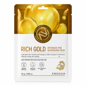 Enough Rich Gold Intensive Pro Nourishing Mask – Maseczka z tkaniny odżywcza ze złotem i aminokwasami 1x25 g 
