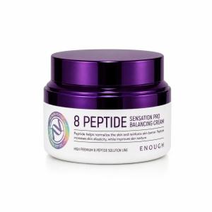 Enough 8 Peptide Sensation Pro Balancing Cream - Przeciwzmarszczkowy krem do twarzy z peptydami 50 ml 