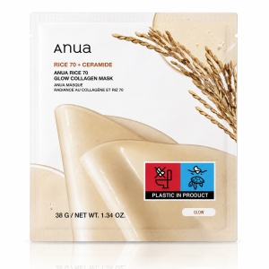 Anua Rice 70 Glow Collagen Mask - Ujędrniająca maska hydrożelowa z kolagenem i wodą ryżową 1x38 g 