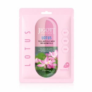 JIGOTT Lotus Real Ampoule Mask - Maseczka w płachcie z ekstraktem z lotosu 1x27 ml 