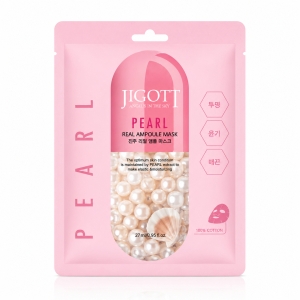 JIGOTT Pearl Real Ampoule Mask - Maseczka do twarzy w płachcie z ekstraktem z pereł 1x27 ml 