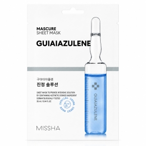Missha Mascure Sheet Mask Guaiazulene - Kojąca maska w płachcie 1x28 ml