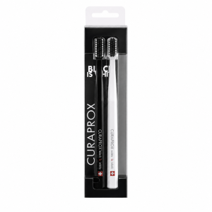 Curaprox Black is White Szczoteczki do zębów biało-czarna 2szt. 