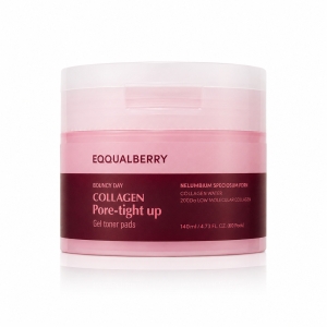 EQQUALBERRY Collagen Pore-Tight Up Gel Toner Pads - Płatki do twarzy z kolagenowym żelem zwężające pory 60 szt.