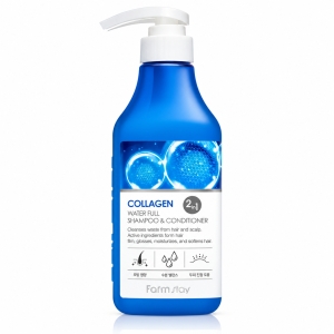 Farmstay Collagen Water Full Shampoo & Conditioner 2in1 - Kolagenowy szampon do włosów z odżywką 2w1 530 ml