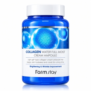 Farmstay Collagen Water Full Moist Cream Ampoule - Kolagenowa nawilżająca kremowo-żelowa ampułka do twarzy 250 ml