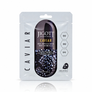 Jigott Caviar Real Ampoule Mask - Ampułkowa maska w płachcie z ekstraktem z czarnego kawioru 27 ml 