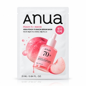 Anua Peach 70 Niacin Serum Mask - Rozświetlająco-nawilżająca maska do twarzy 25 ml 