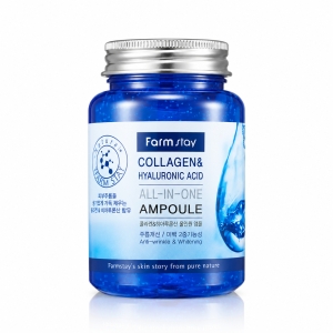 Farmstay Stay All-In-One Collagen And Hyaluronic Ampoule - Serum z kwasem hialuronowym i kolagenem 250 ml