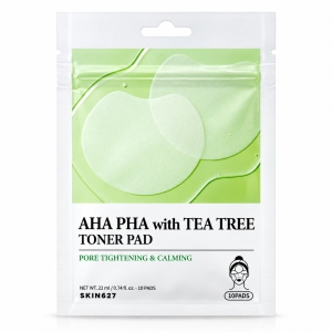 Skin627 AHA PHA with Tea Tree Toner Pad - Płatki tonizujące z kwasami i drzewem herbacianym 10 szt.