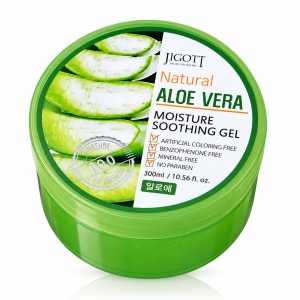 Jigott Natural Aloe Vera Moisturizing Soothing Gel - Wielofunkcyjny żel z ekstraktem z aloesu 300 ml