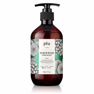 plu Scrub Wash Lime Grape - Orzeźwiający peelingujący żel pod prysznic z limonką i winogronem 500 g 