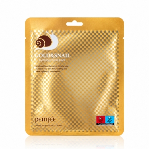 Petitfee Gold & Snail Hydrogel Mask Pack - Hydrożelowa maska do twarzy z filtratem ze sluzem ślimaka 1x30 g - termin ważności 22/03/2027